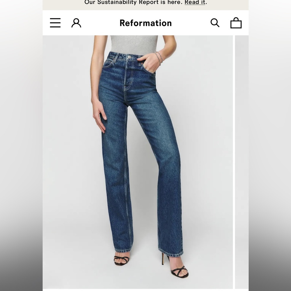 Reformation Cynthia High Rise Straight Jeans